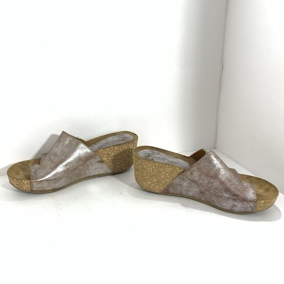 Donald J Pliner Metallic Leather Ginie Platform Slides Sandals Size 9.5 B Women - Picture 5 of 14